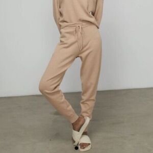 Lunya Cozy Cotton Silk Joggers Lounge Pants tranquil tan size XL